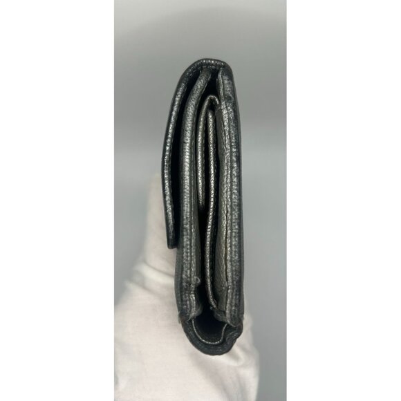 Chanel Metallic Grey Leather Long Wallet with CC Logo COA - Picture 9 of 16